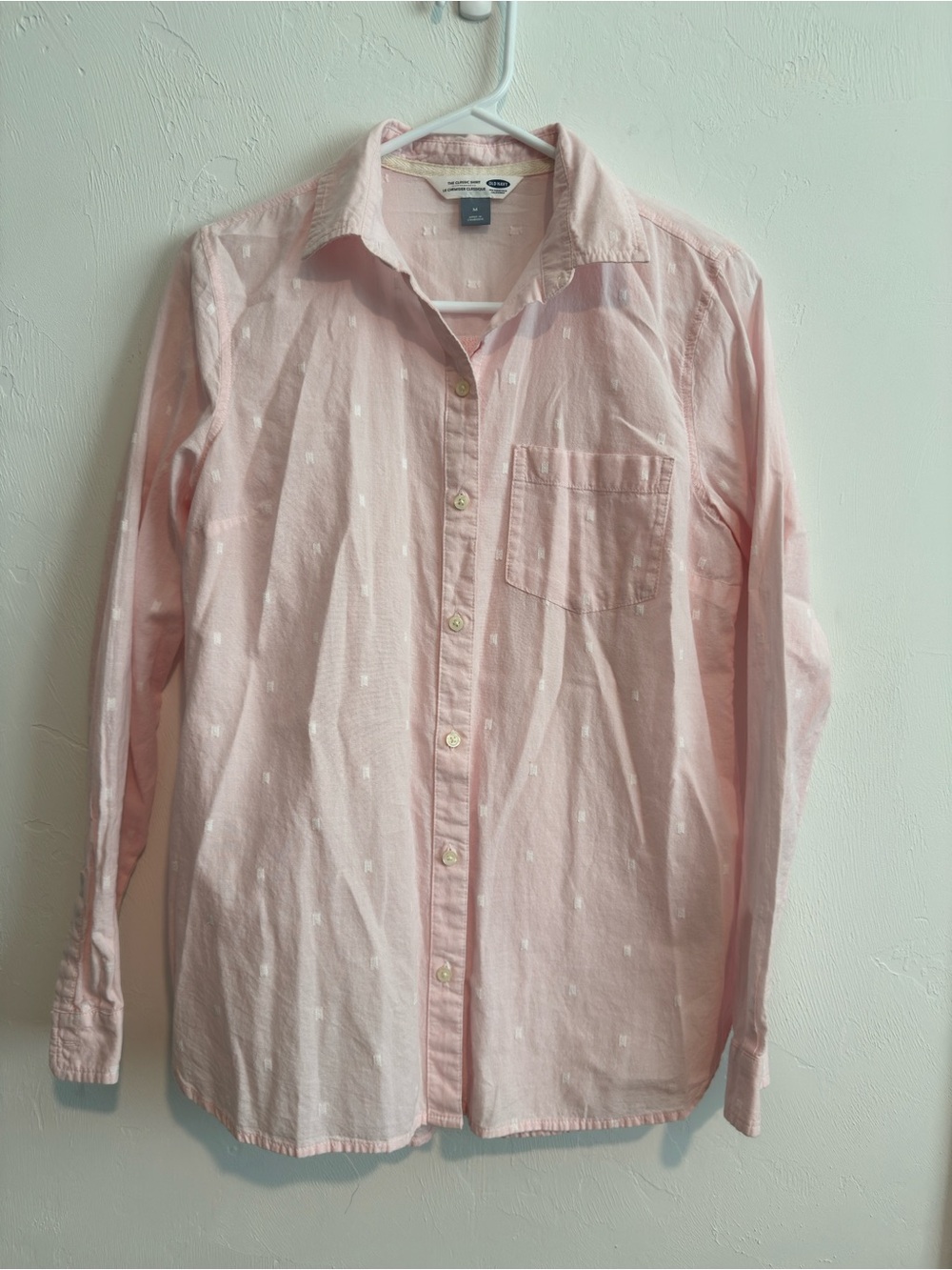 Old Navy Classic Shirt M Pink Long Sleeve